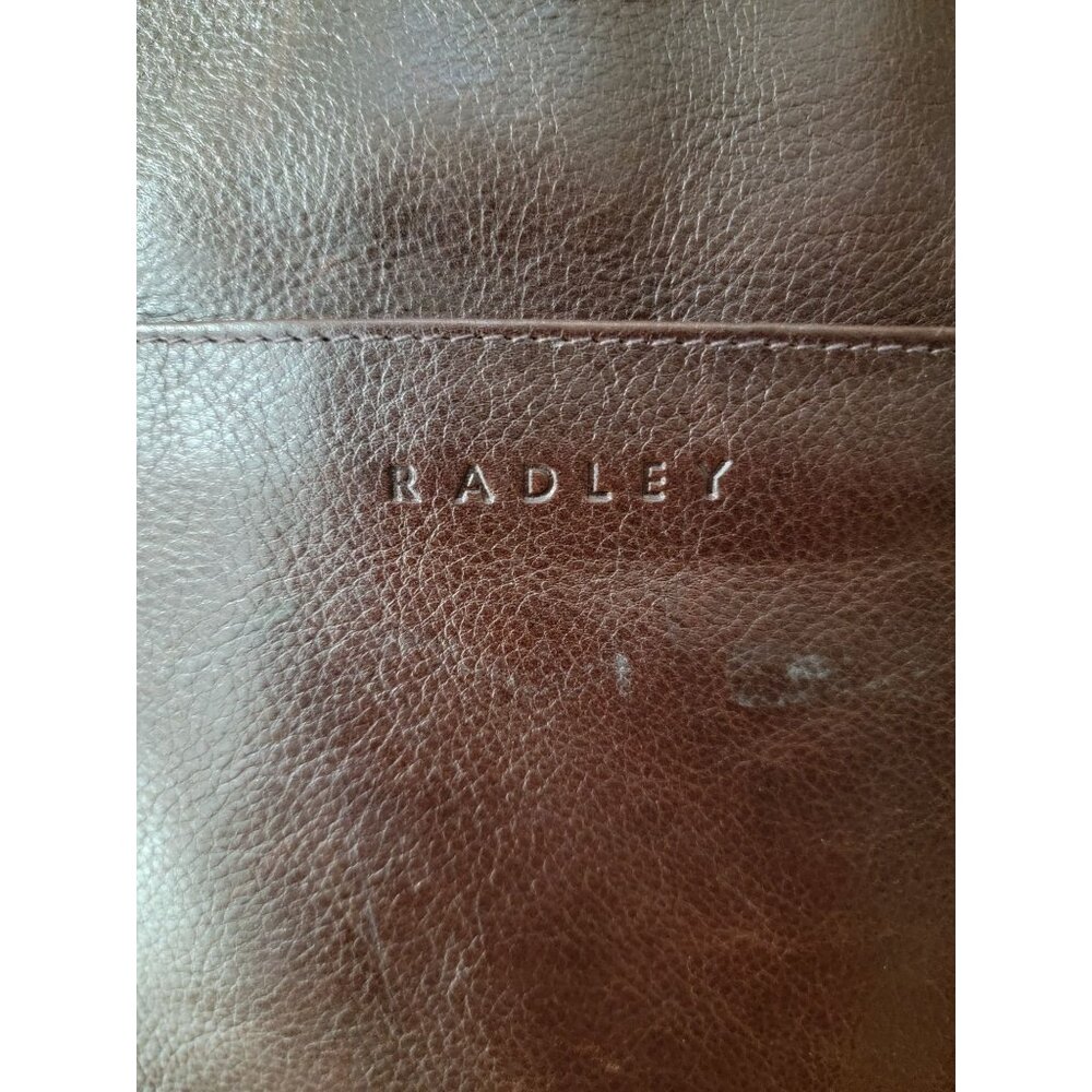 Radley London Brown Leather Tote Bag With Dog Tag Accent - Picture 3 of 11